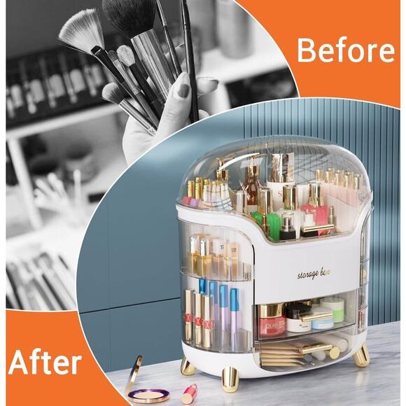 Polished Beauty Storage Case for Countertop & Desk | Sleek Plastic Cosmetic Hold - Picture 5 of 6